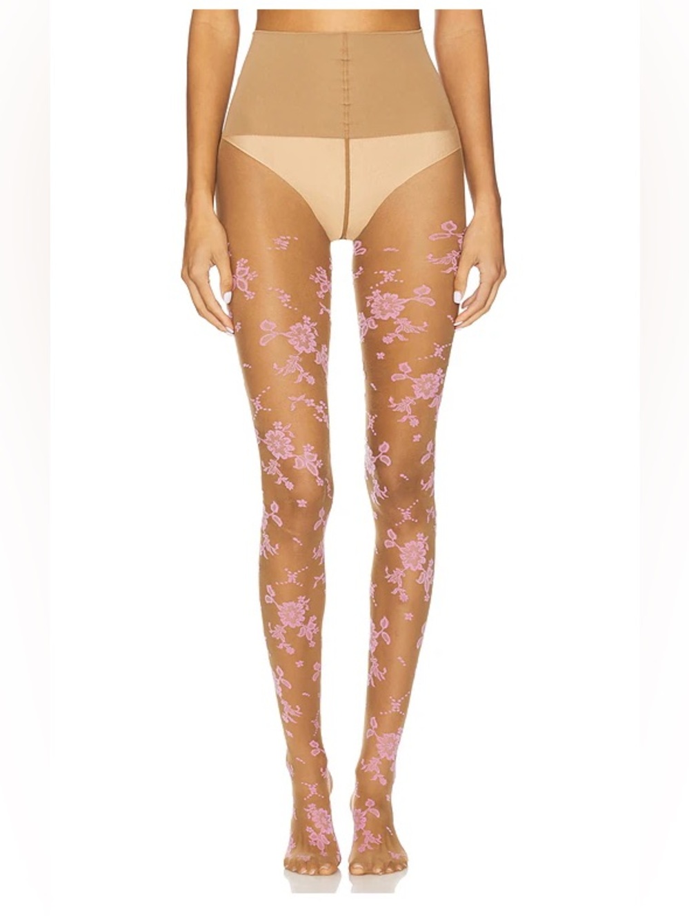 Free People Flocked Floral Tights - Picture 2 of 4